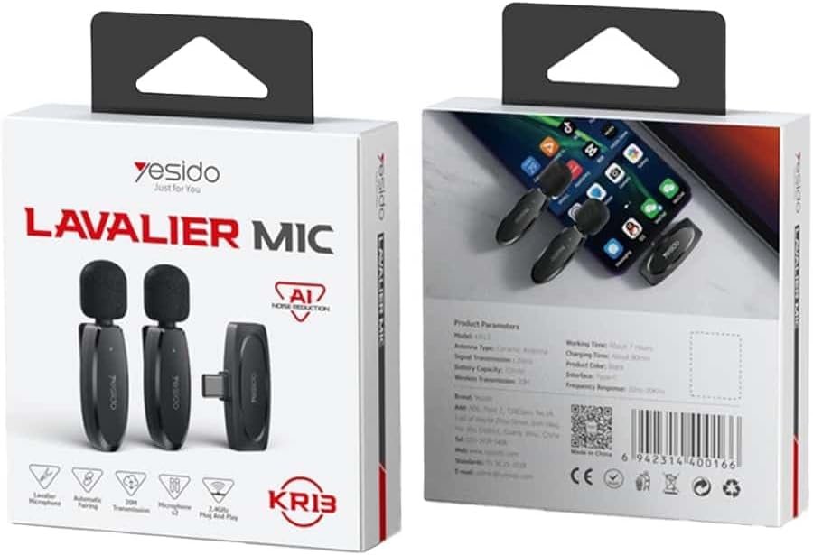 YESIDO KR13 Dual Wireless Microphone with Type-C Connector