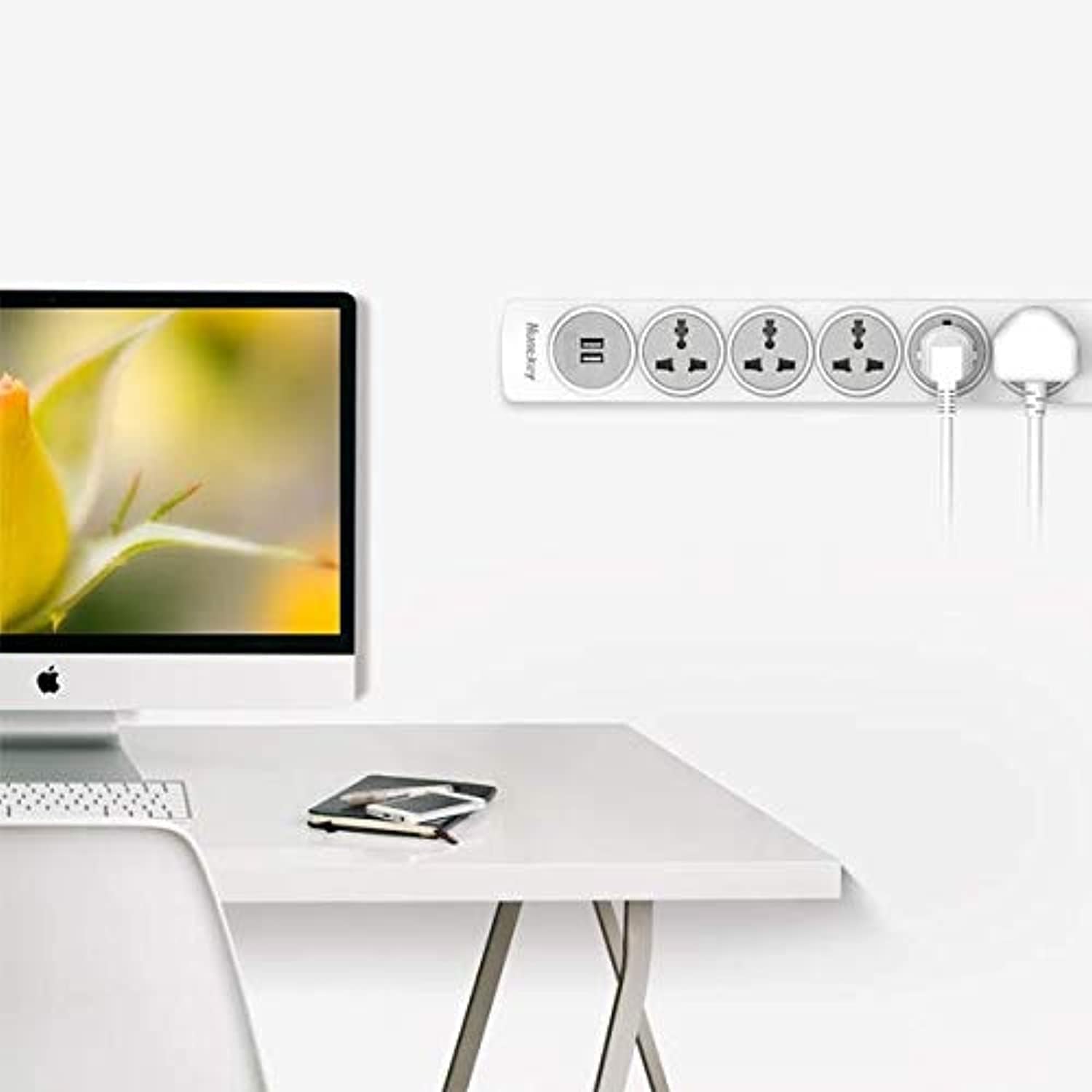 Huntkey Power Strip 5 Outlets 2 USB Ports 3m Cord