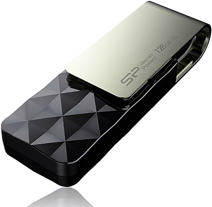 فلاش USB B30 من Silicon-Power بسعة 128 جيجابايت باللون الأسود