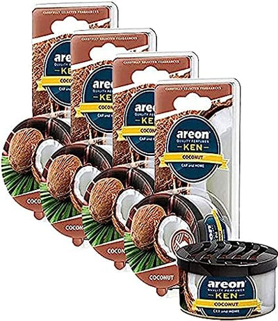 AREON Ken Car Air Freshener - Coconut Scent, Long-Lasting Fragrance