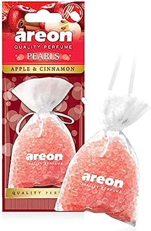 معطر هواء معلق للسيارة والمنزل من AREON Pearls I برائحة التفاح والقرفة (عبوة من 3 قطع) 