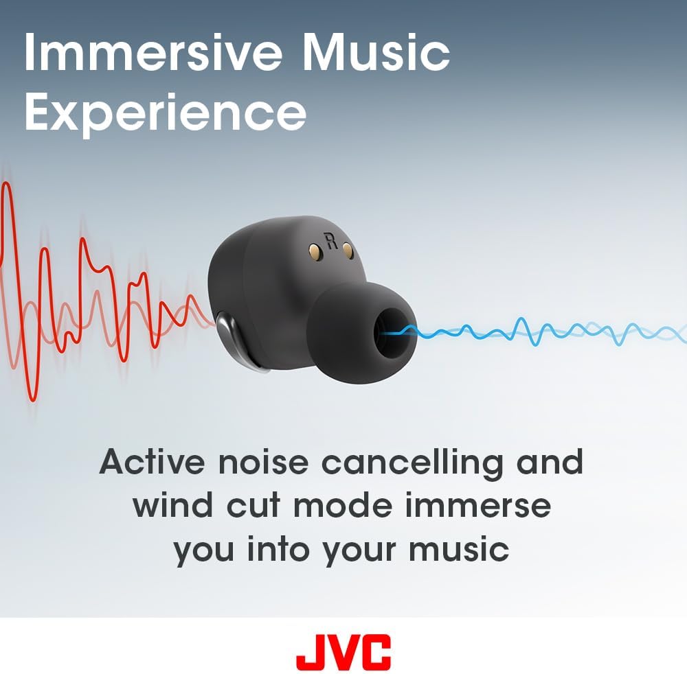 JVC Compact True Wireless Headphones with ANC & Low-Latency Mode