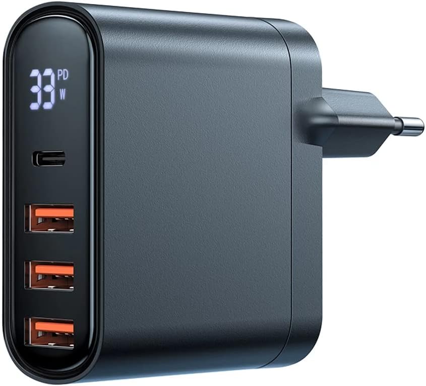 MCDODO Charger Adapter with Digital Display 33W 1 TYPE C 3xUSB - Black