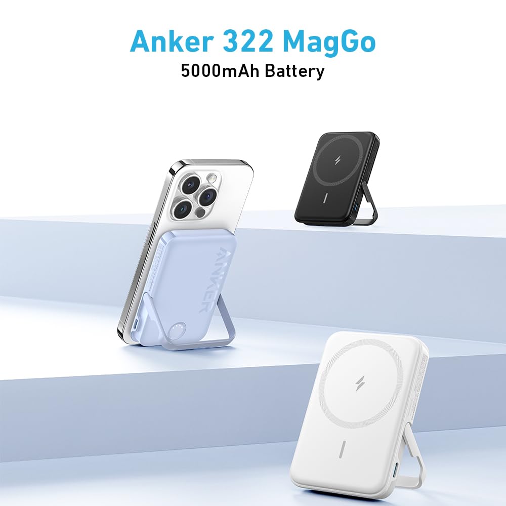 Anker 322 MagGo PowerCore 5K Magnetic Portable Charger - Black & White