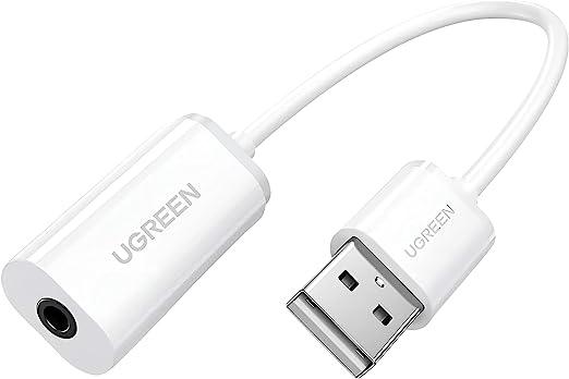 UGREEN USB A Male to 3.5 mm Aux Cable (White)