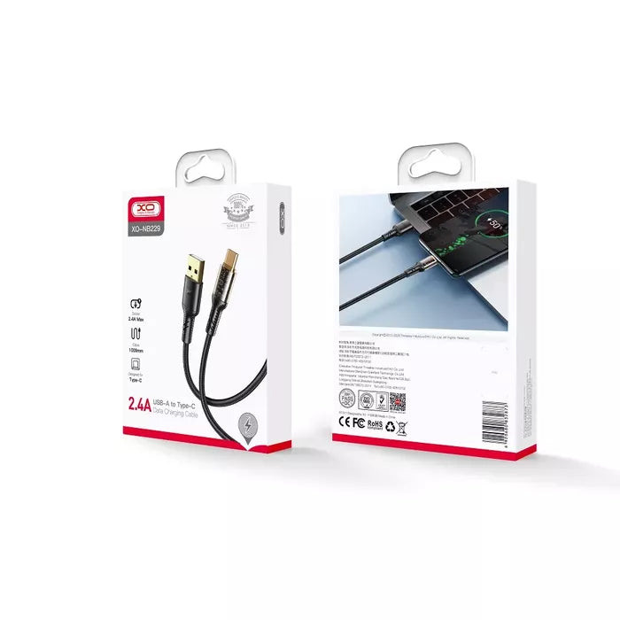 كابل XO NB229 USB-C شفاف 2.4A – 1 متر