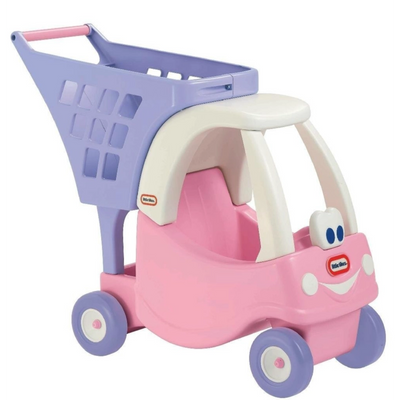 Little Tikes Princess Cozy Shopping Cart – Kids Pretend Play Grocery Cart