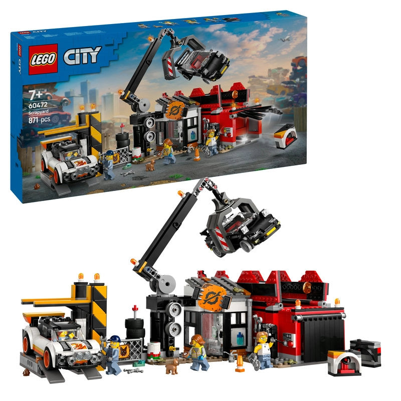 LEGO City Scrap Yard with Cars – 871 Pieces | Set 60472