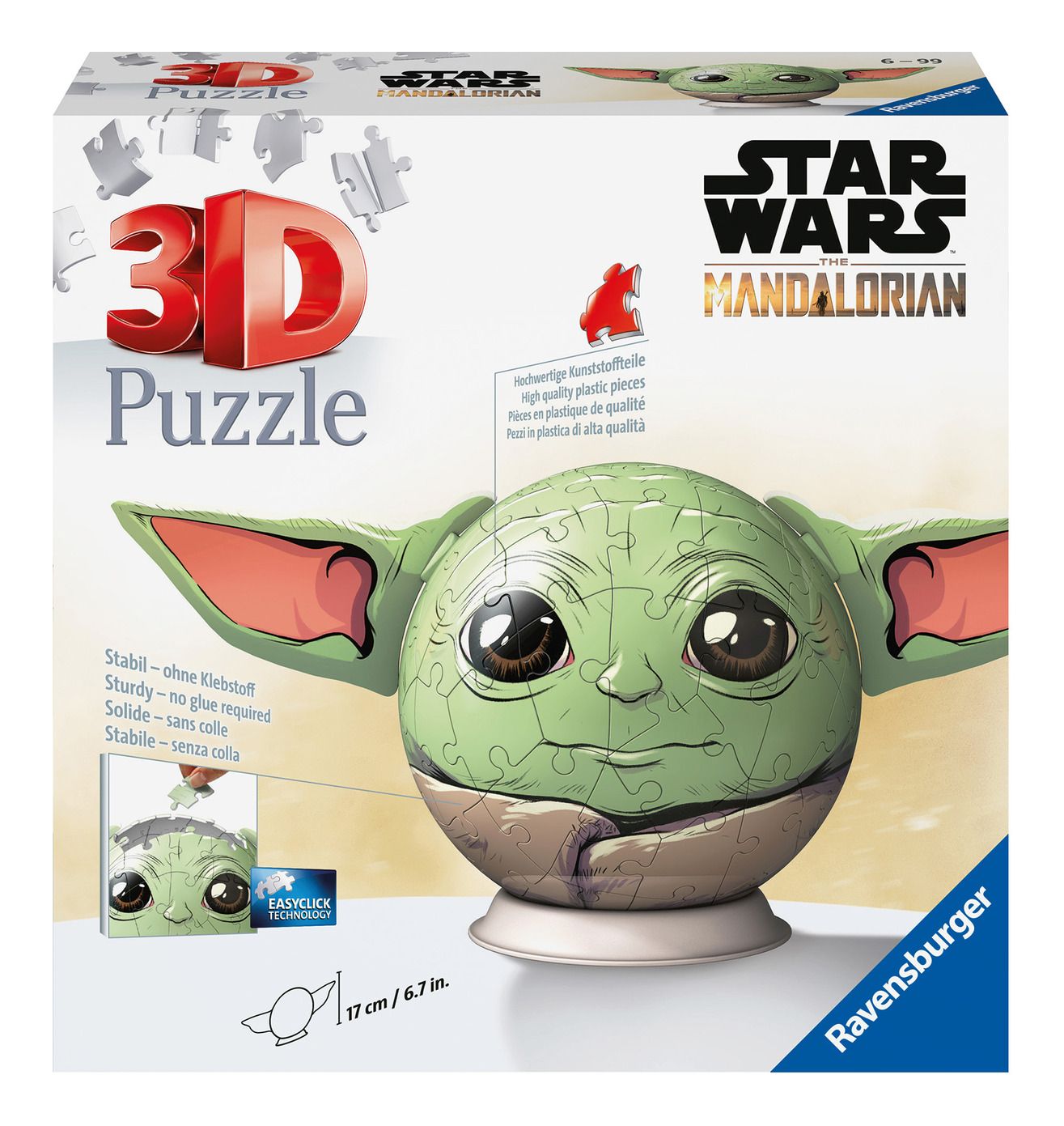 Ravensburger Star Wars Grogu with Ears 72 Piece 3D Puzzle Ball