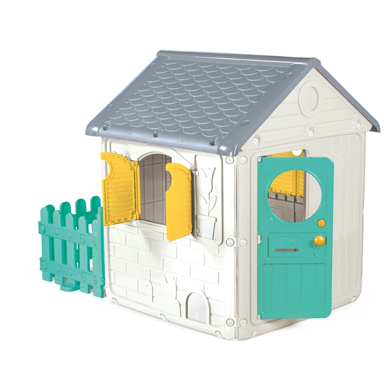 Dolu My First House with Fence – White | Kids Outdoor Playhouse