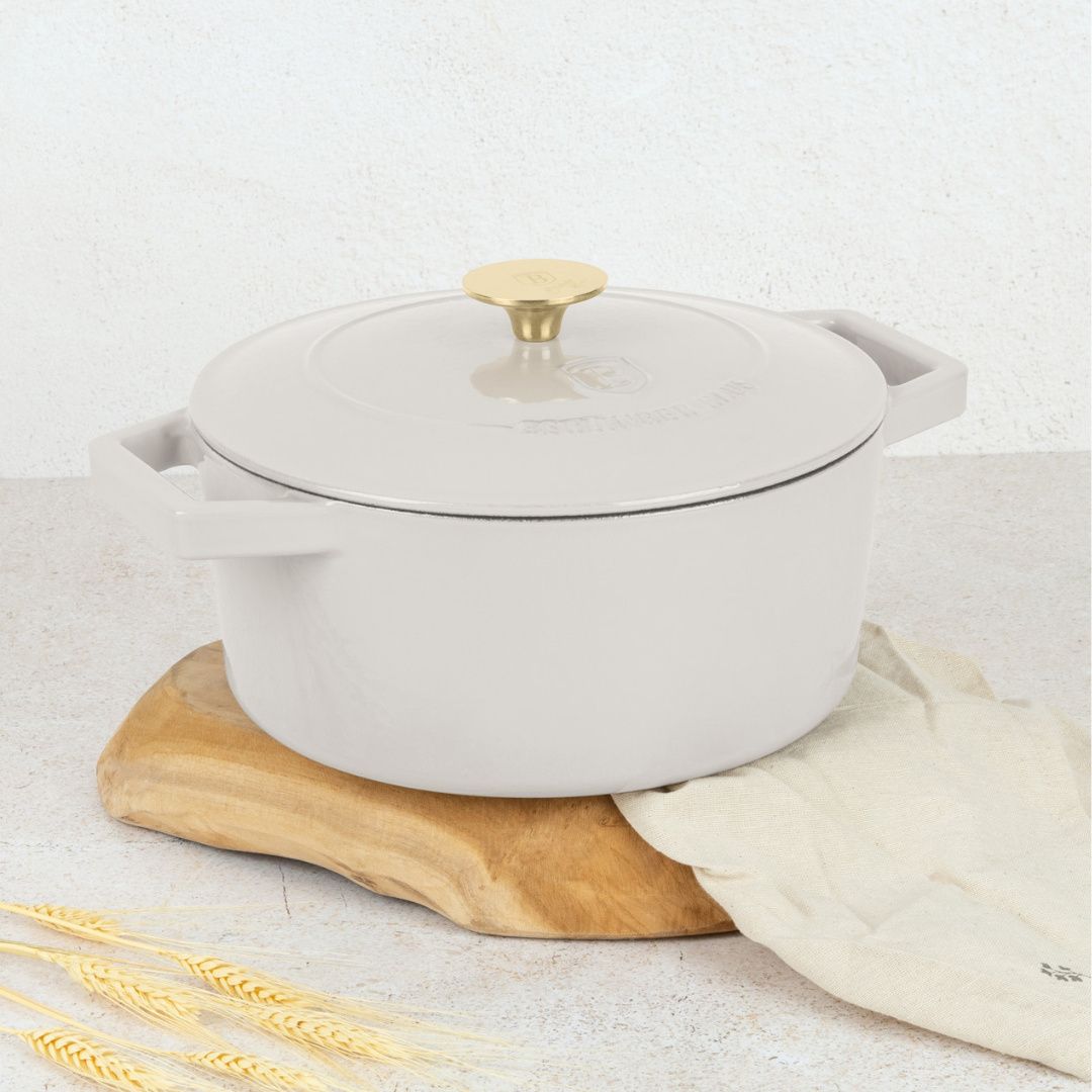 Berlinger Haus Cast Iron 24cm Pot with Lid - Sahara | Durable & Healthy