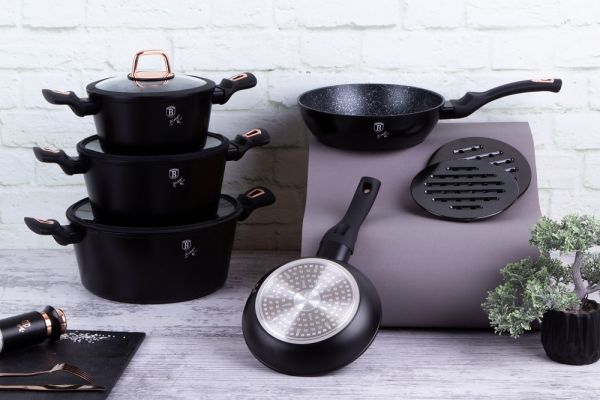 Berlinger Haus 10-Piece Cookware Set - Black-Rose