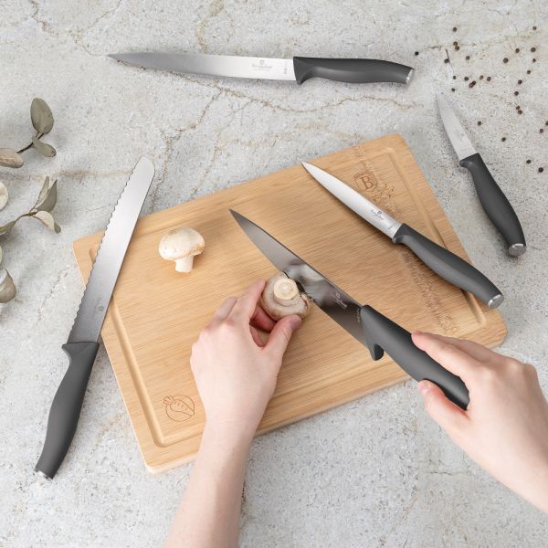 Berlinger Haus 6-Piece Knife Set with Cutting Board – Anthracite