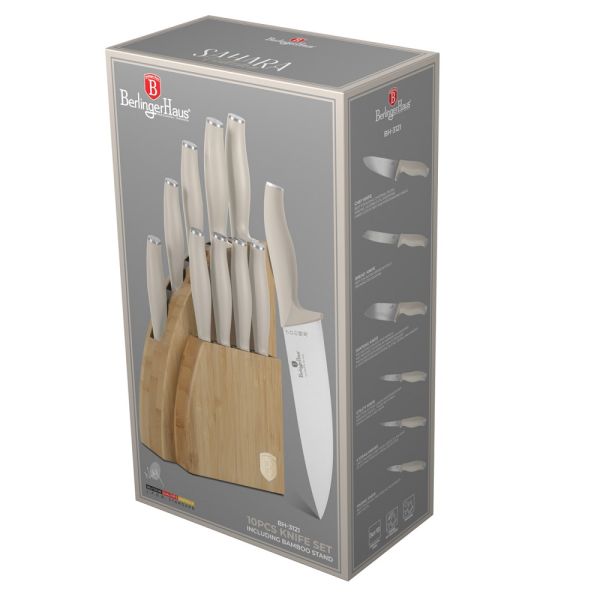 Berlinger Haus 10-Piece Knife Set with Stand - Sahara