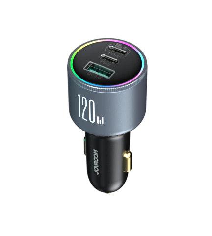 Joyroom JR CCN07 120W 3 Port Car Charger - Dark Gray