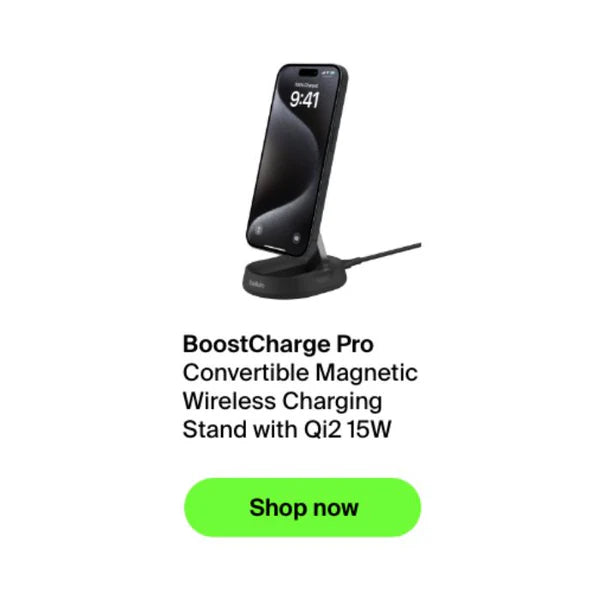 Belkin Convertible Magnetic Wireless Charging Stand with Qi2 15W WIA008btWH