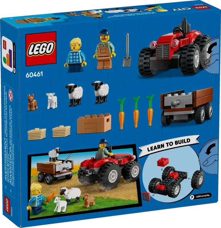 LEGO® Red Farm Tractor with Trailer & Sheep - Playset