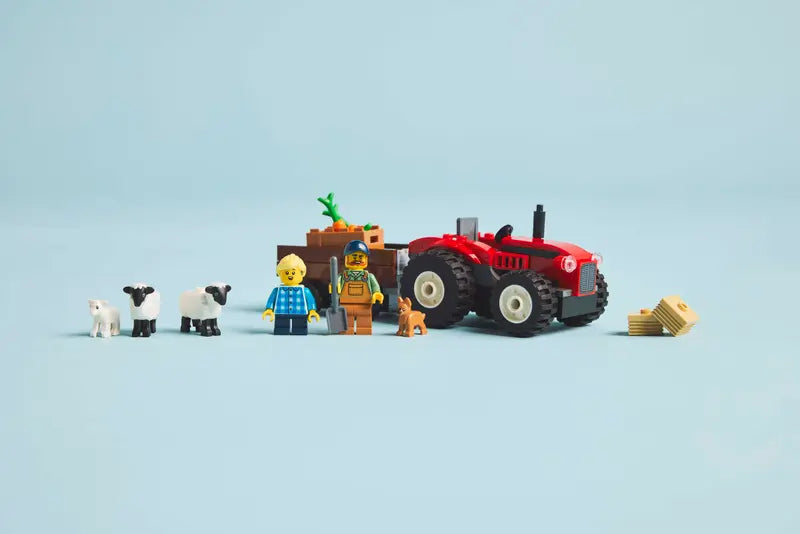 LEGO® Red Farm Tractor with Trailer & Sheep - Playset