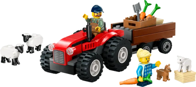 LEGO® Red Farm Tractor with Trailer & Sheep - Playset