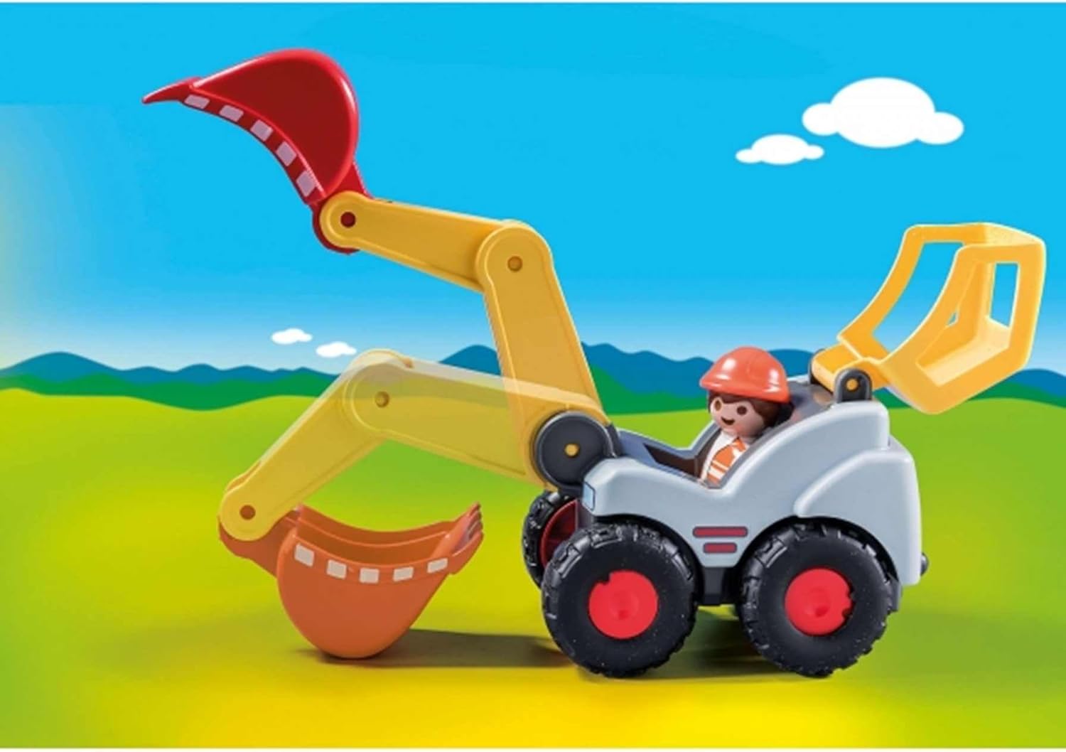 Playmobil 1.2.3 Shovel Excavator - Safe & Fun for Toddlers