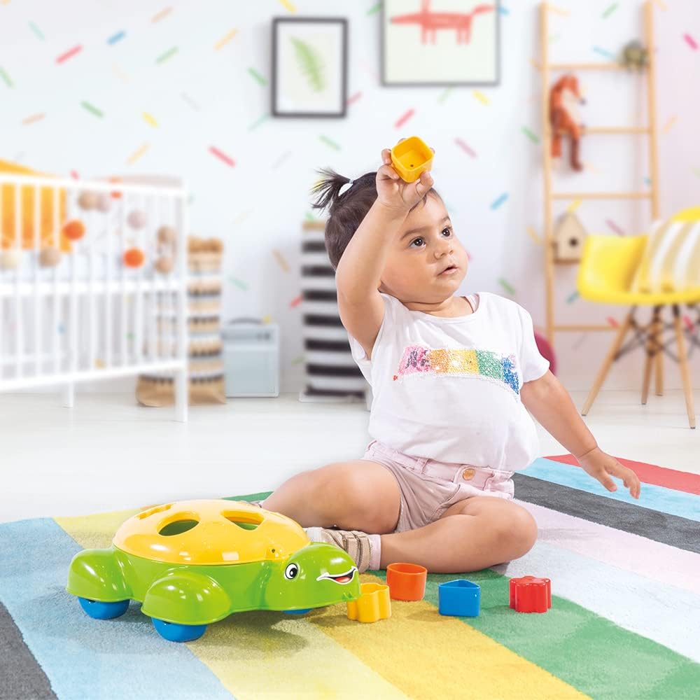 DOLU Turtle Shape Sorter Toy for Toddlers – 5 Colorful Shapes (Model 6016)
