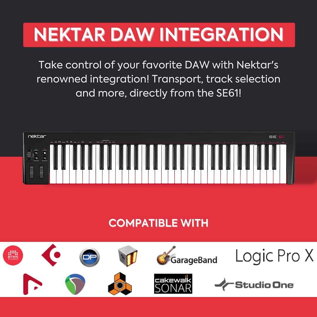 Nektar USB MIDI Controller Keyboard DAW Integration - Black