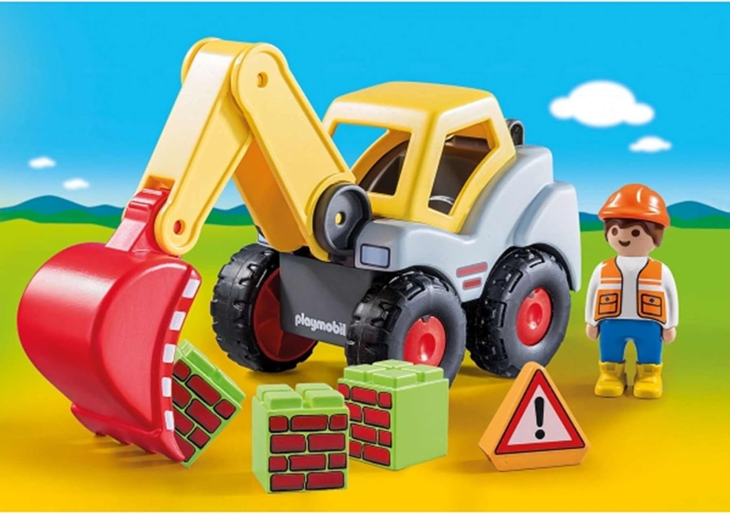 Playmobil 1.2.3 Shovel Excavator - Safe & Fun for Toddlers