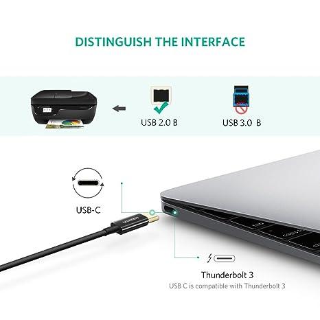 UGREEN USB-C to USB-B 2.0 Printer Cable 2M (Black)