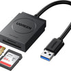 UGREEN USB 3.0 Dual SD/TF Card Reader with 6" Cord – 5Gbps, 2TB Support
