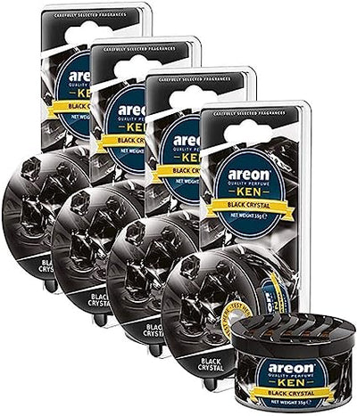 AREON Ken Car Air Freshener - Black Crystal Scent, Long-Lasting Fragrance
