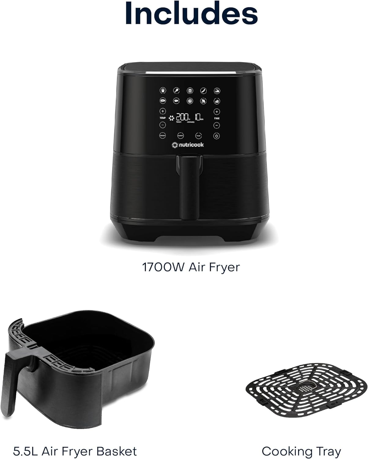 Nutricook Rapid AirfryeR2 / traditional deep fryer 5.5L -  Black