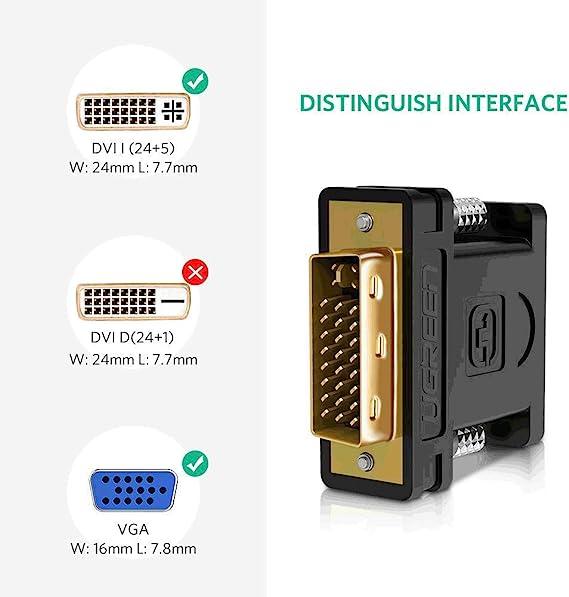 UGREEN DVI (24+5) Male to VGA Female Converter (Black)