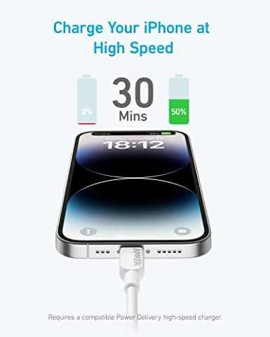 ANKER 310 USB C to Lightning Cable Durable Fast Charging - White