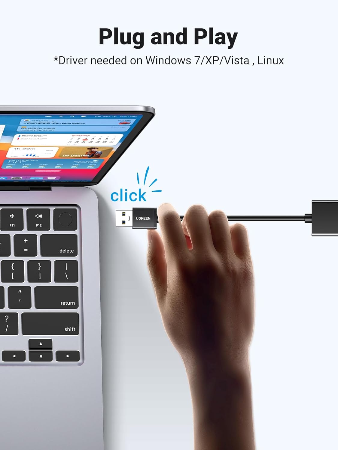 محول UGREEN إيثرنت USB بسرعة 1000Mbps - بدون تعريف