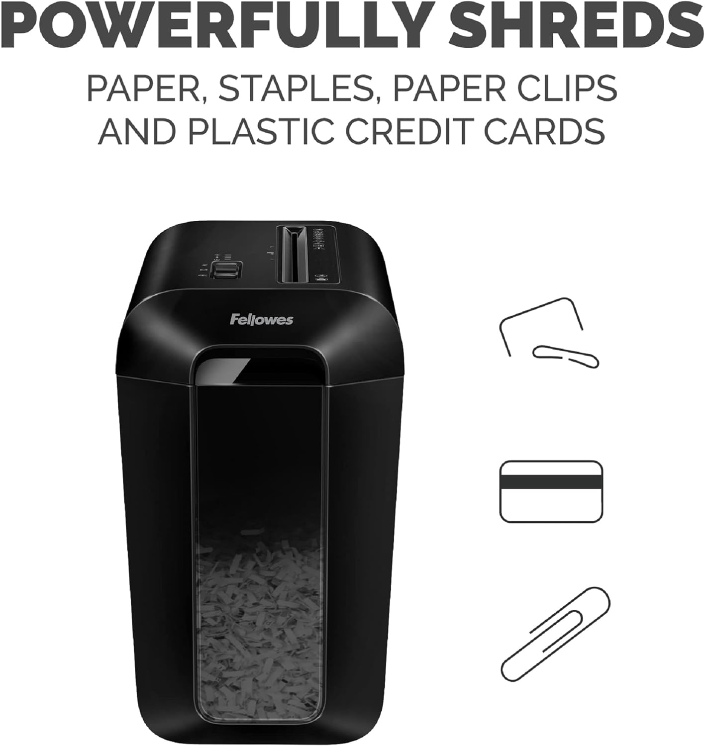 Fellowes Powershred Shredder / Cross Cut / Shreds 10 sheets - Black