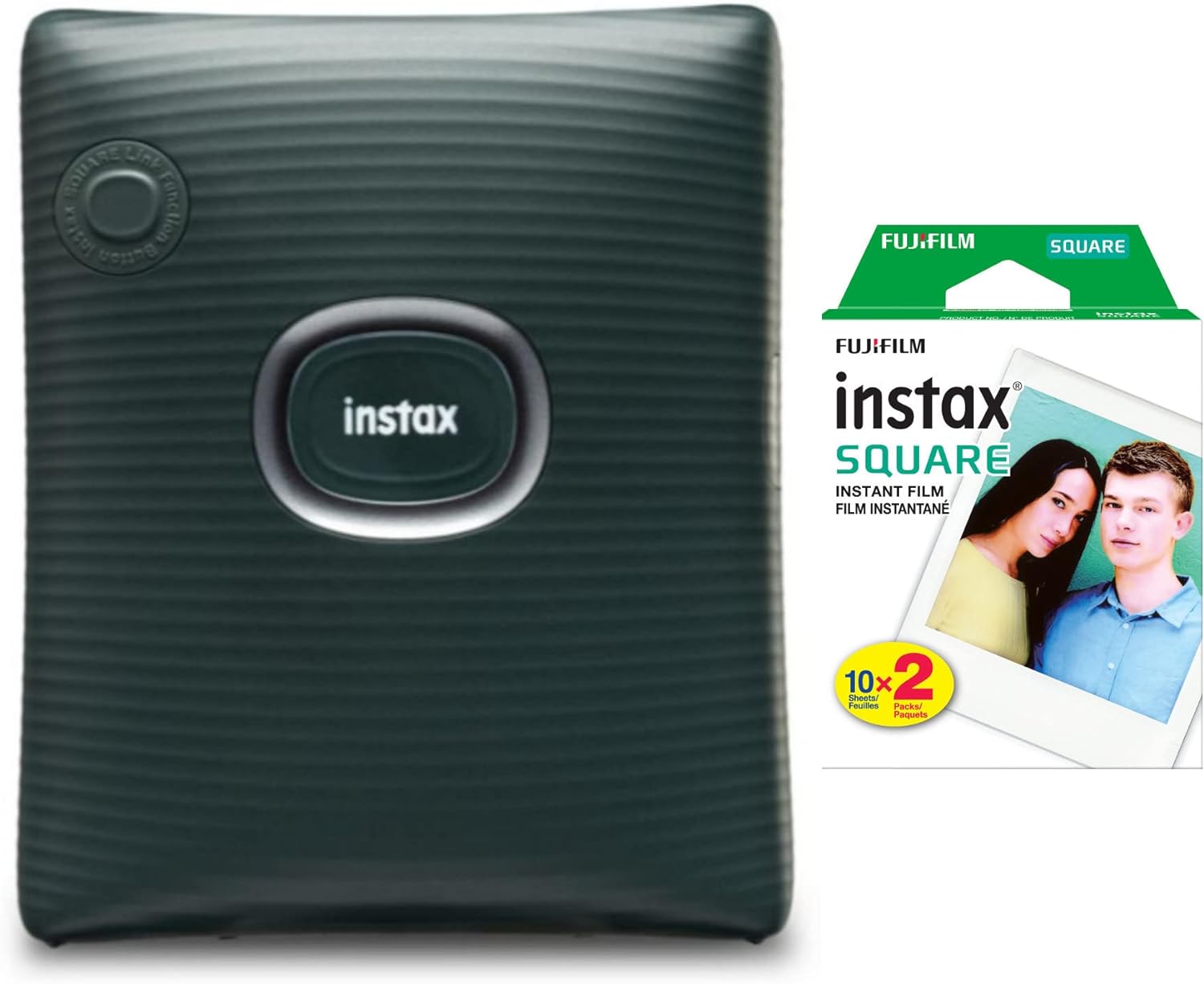 Fujifilm Instax Square Link Wide Instant Printer Bundle with Instax Camera Film One Pack 20-Exposures (3 Items)