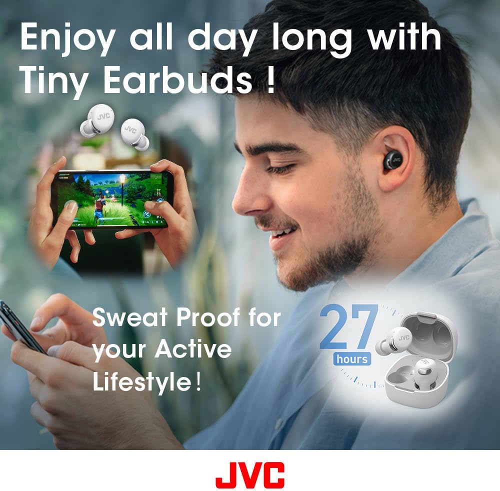 JVC Compact True Wireless Headphones with ANC & Low-Latency Mode