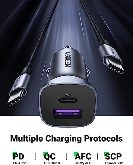 UGREEN A+C Dual-Port Car Charger PD30W+SCP22.5W40858