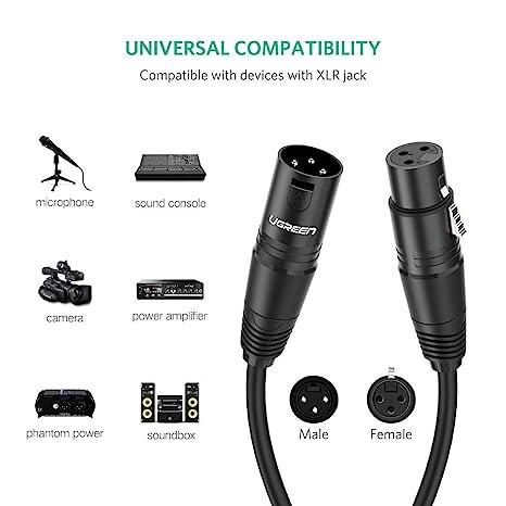 UGREEN Cannon Microphone Extension Cable - Black