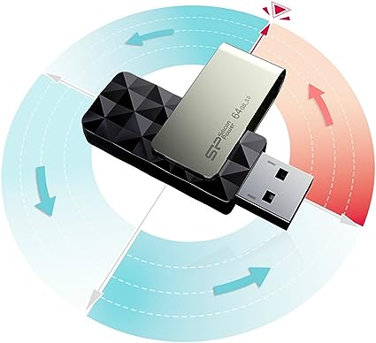 فلاش USB B30 من Silicon-Power بسعة 128 جيجابايت باللون الأسود