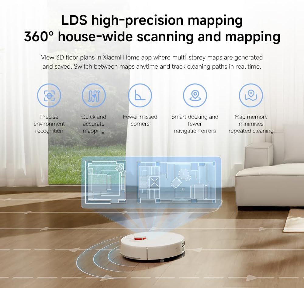 Xiaomi Robot Vacuum H40 – 10,000Pa Suction, LDS Navigation, Auto Dust Emptying, 180min Runtime