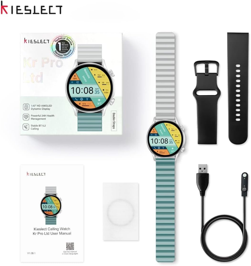 Kieslect Kr 2 Smartwatch 1.43 Inch Amoled Sceen Dual Core