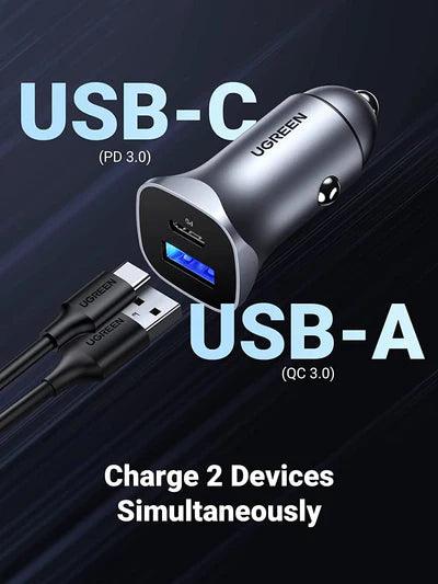 UGREEN Dual USB Car Charger (Space Gray)