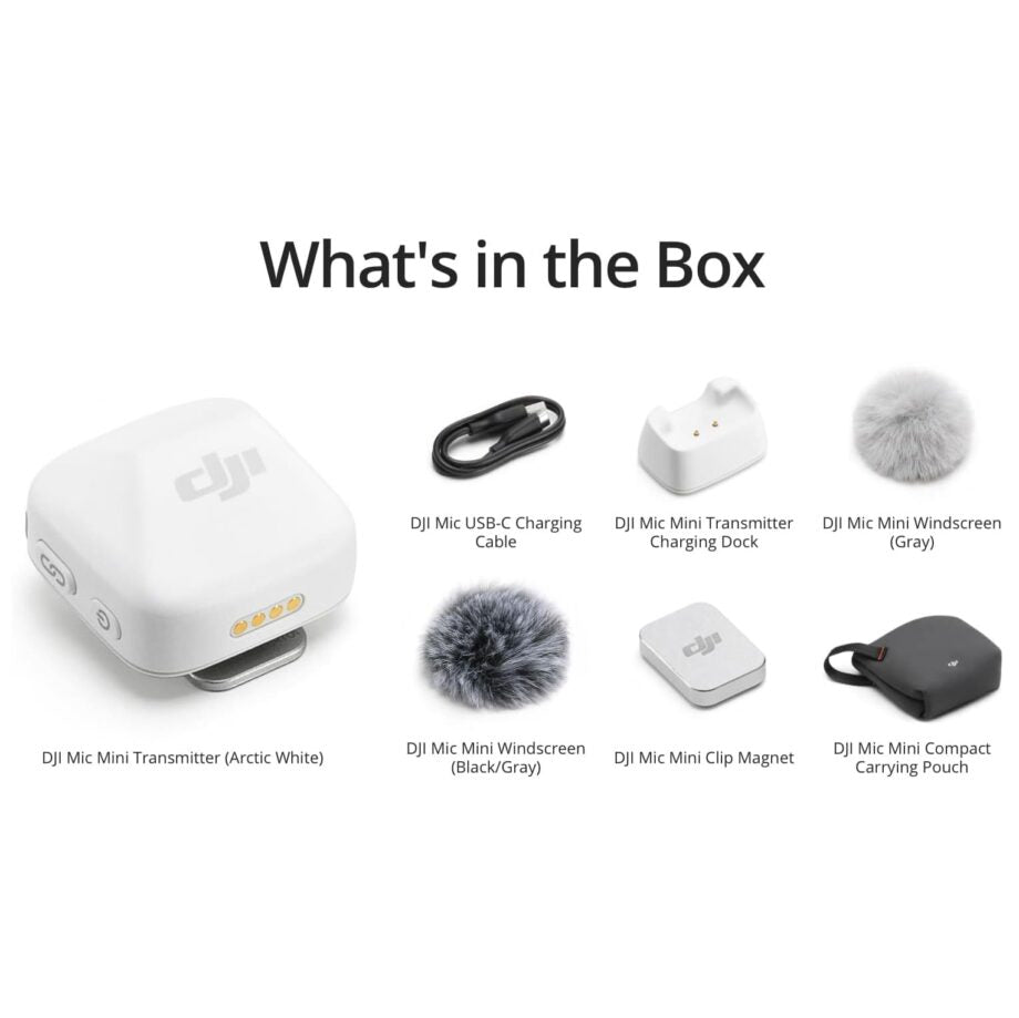 ميكروفون DJI Mic Mini اللاسلكي مع خاصية إلغاء الضوضاء – إنفينيتي بلاك
