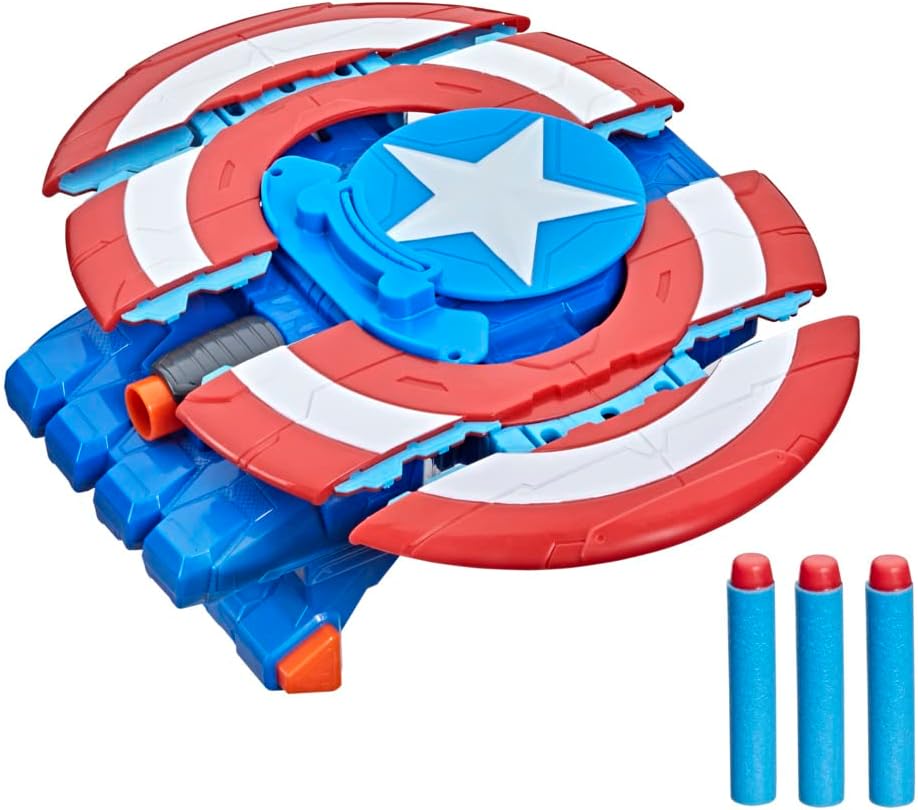 Hasbro Captain America Mech Strike Shield with 3 NERF Darts