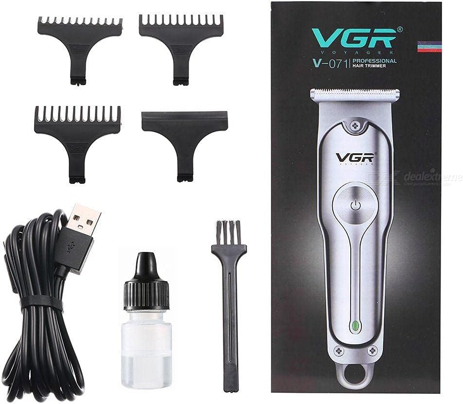 Stainless Steel USB Charging Hair Shaving machine with 3 combs - VGR V-071