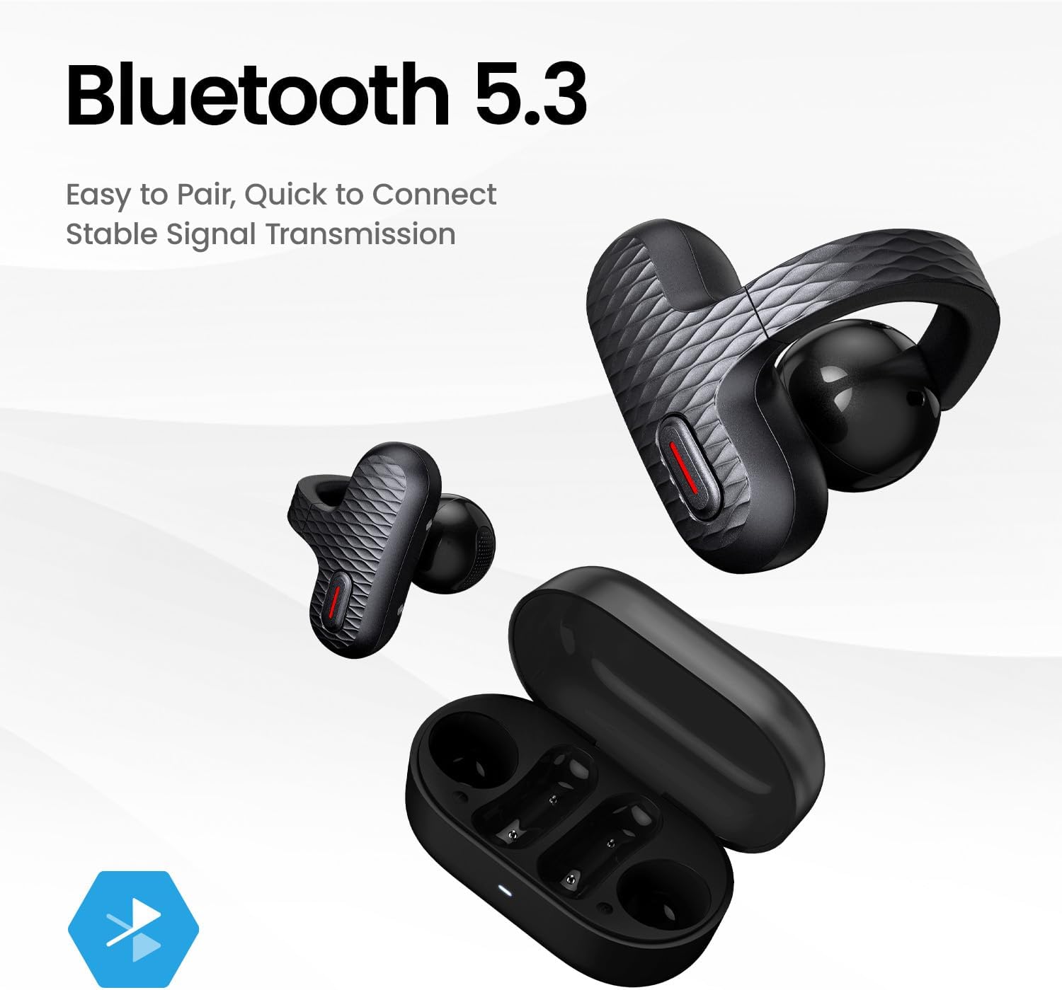 Amazfit Up Wireless Earbuds – Open Ear, AI Noise Canceling