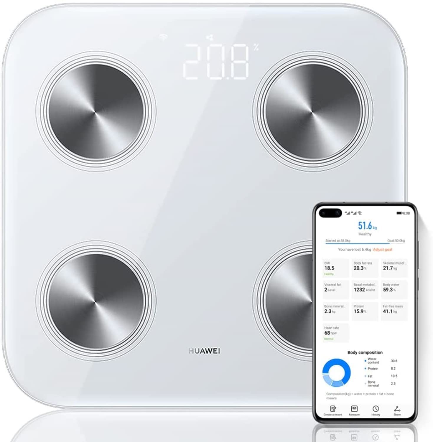 HUAWEI Scale 3 Smart Fat BMI Body Scale Wi-Fi & Bluetooth Connection