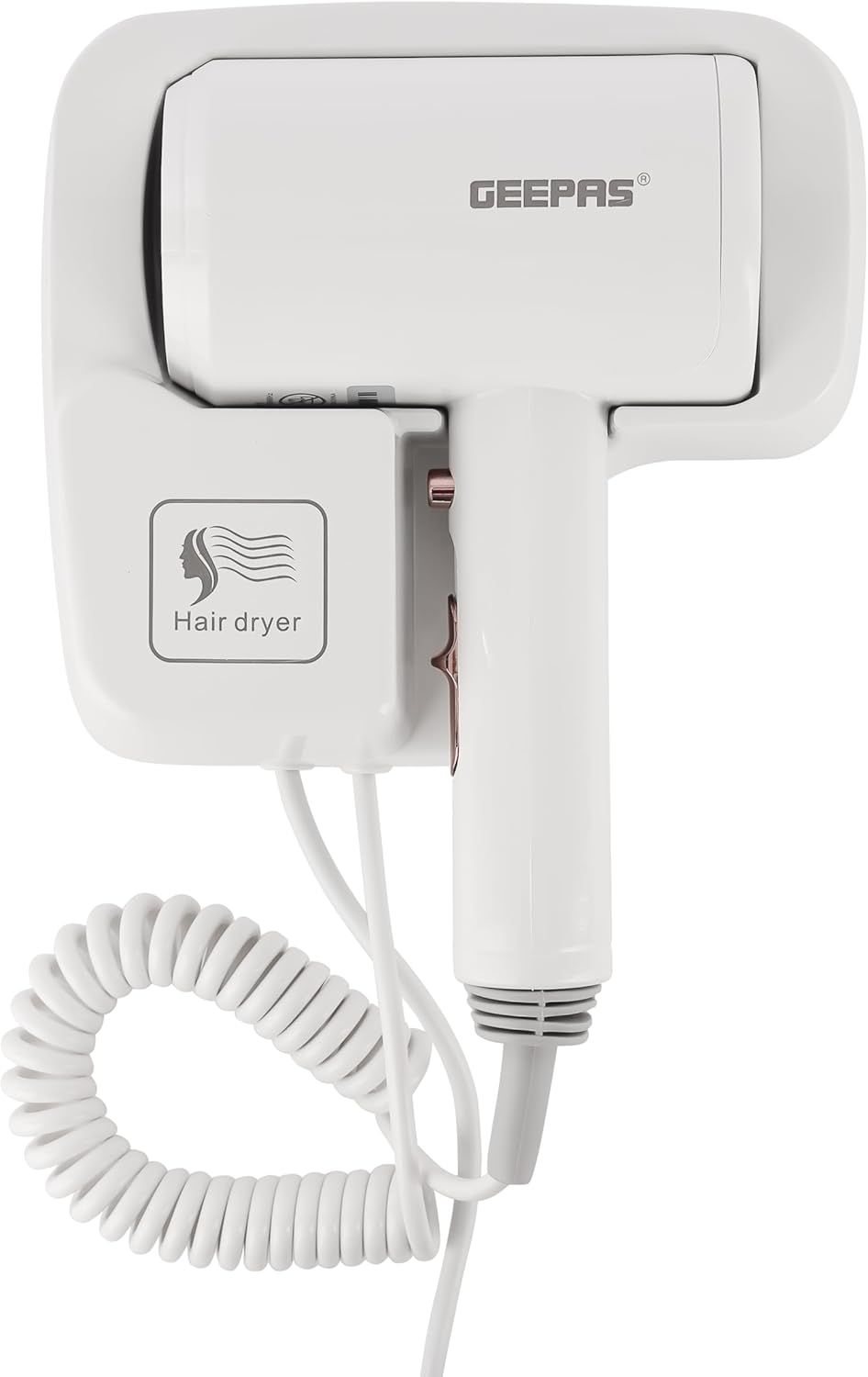 Geepas GHD86073 Wall-Mounted Hair Dryer 1200W | Fast Drying & Overheat Protection