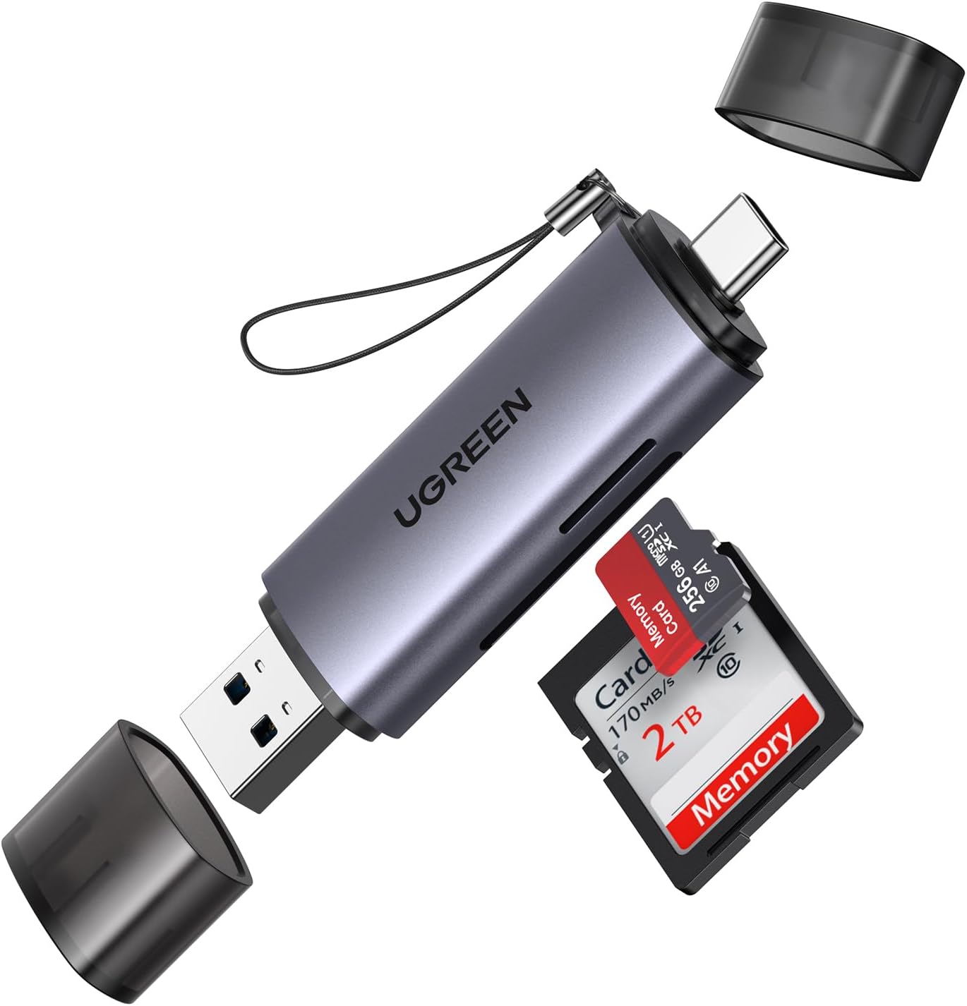 UGREEN USB-C & USB-A SD Card Reader – Dual Slot, 5Gbps.